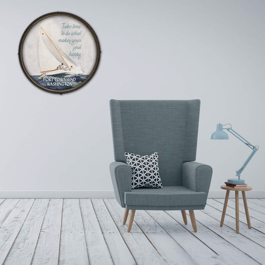 Take Time to Make Your Soul Happy - Barrel End Wall Art