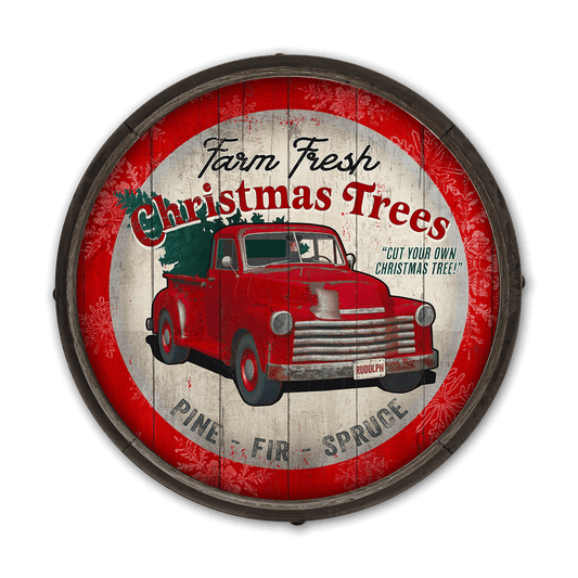 Christmas Tree Truck: Generic - Barrel End Wall Art