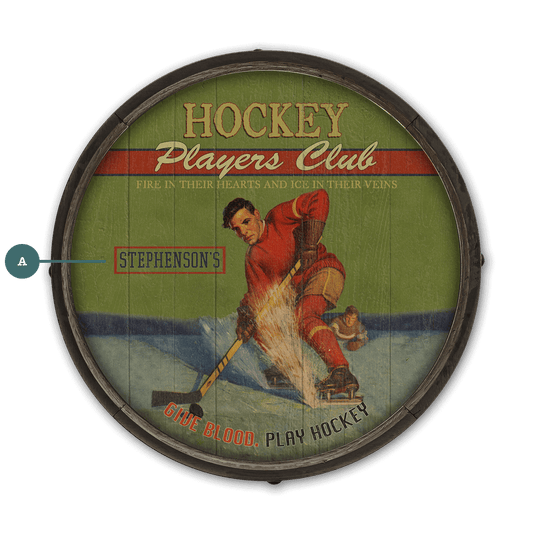 Hocky Players Club - Barrel End Wall Art