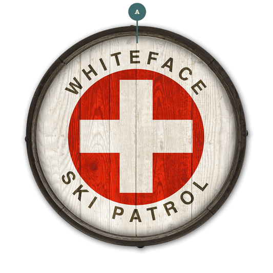 Vintage Ski Patrol Sign - Barrel End Wall Art