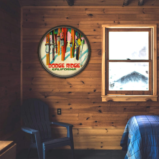 Sun, Snow, Slopes - Barrel End Wall Art