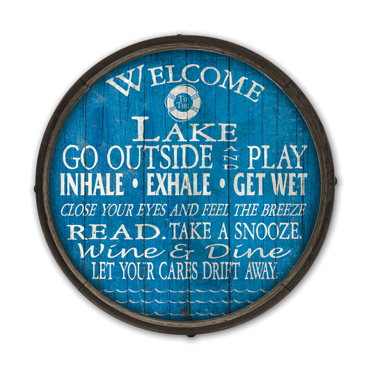 Welcome to the Lake: Generic - Barrel End Wall Art