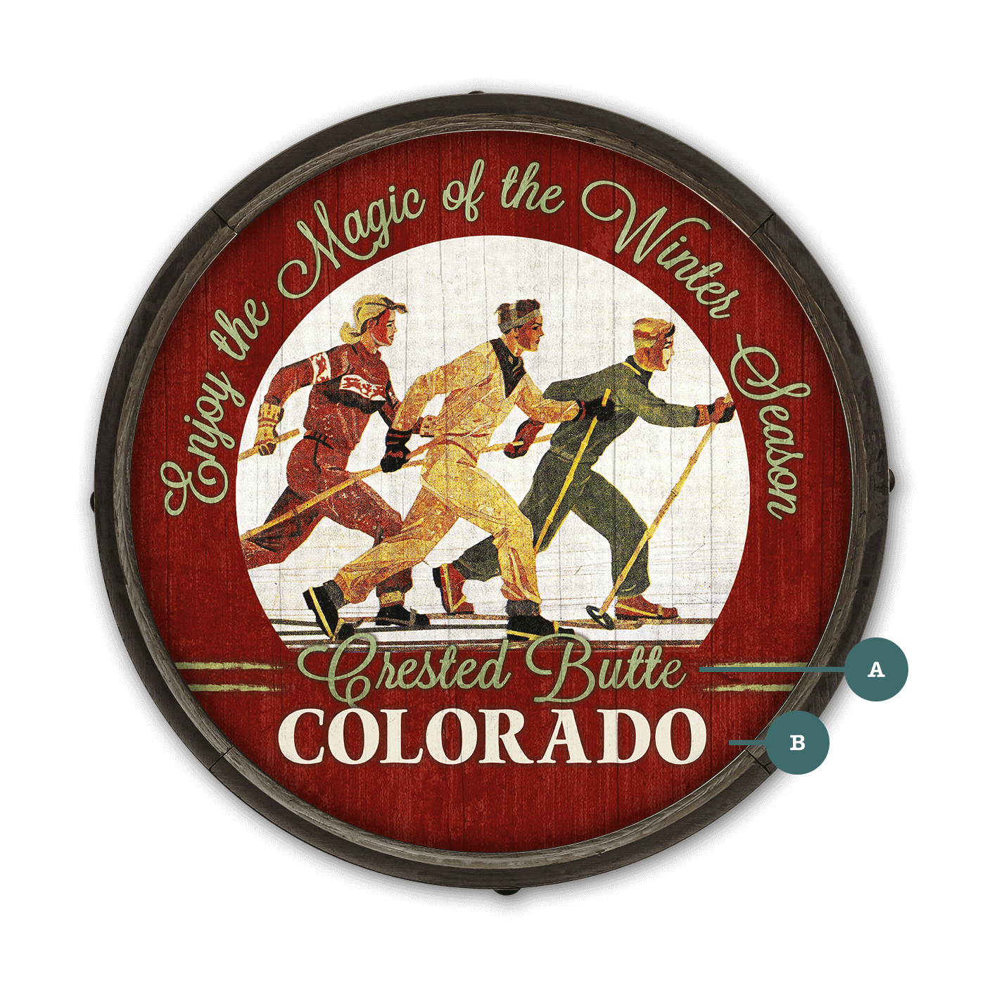 Enjoy the Magic of the Winter Season - Barrel End Wall Art