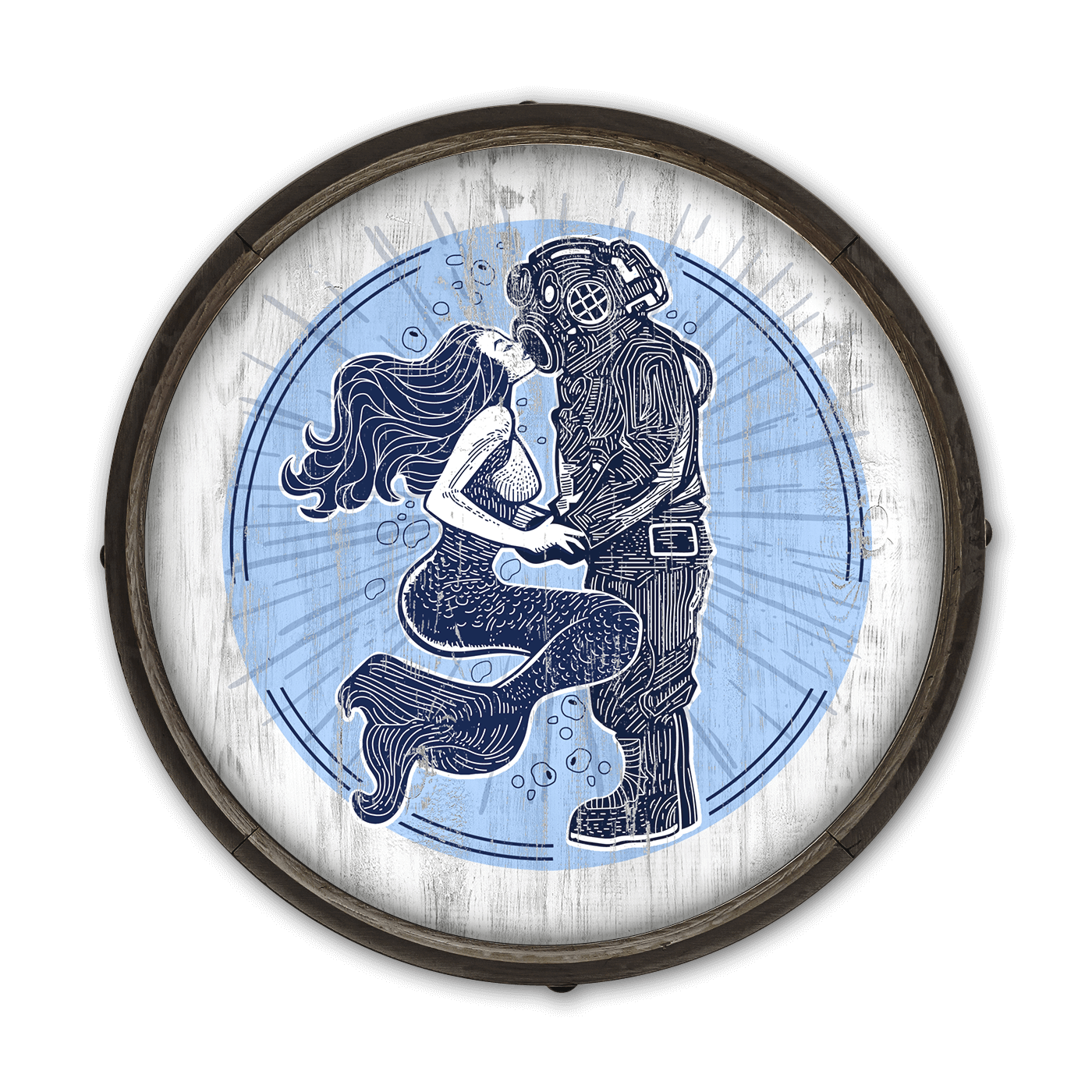 Mermaid Kisses: Generic - Barrel End Wall Art
