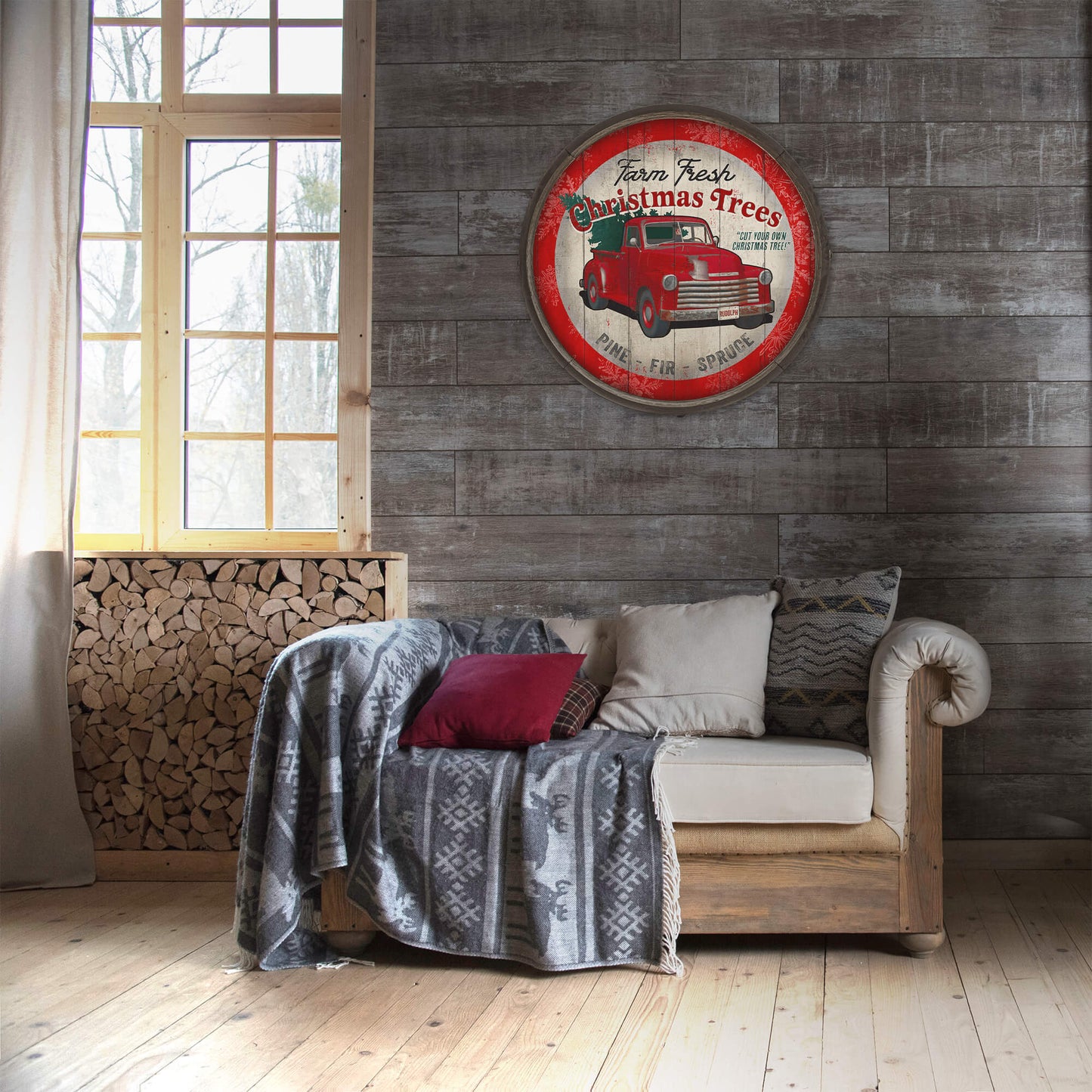 Christmas Tree Truck: Generic - Barrel End Wall Art