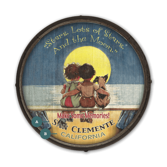 Stars and the Moon: Ocean - Barrel End Wall Art