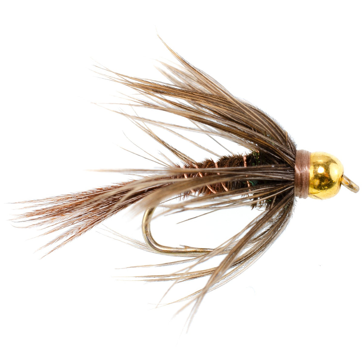 3 Pack Soft Hackle Bead Head Pheasant Tail Nymph Fly - Size 14