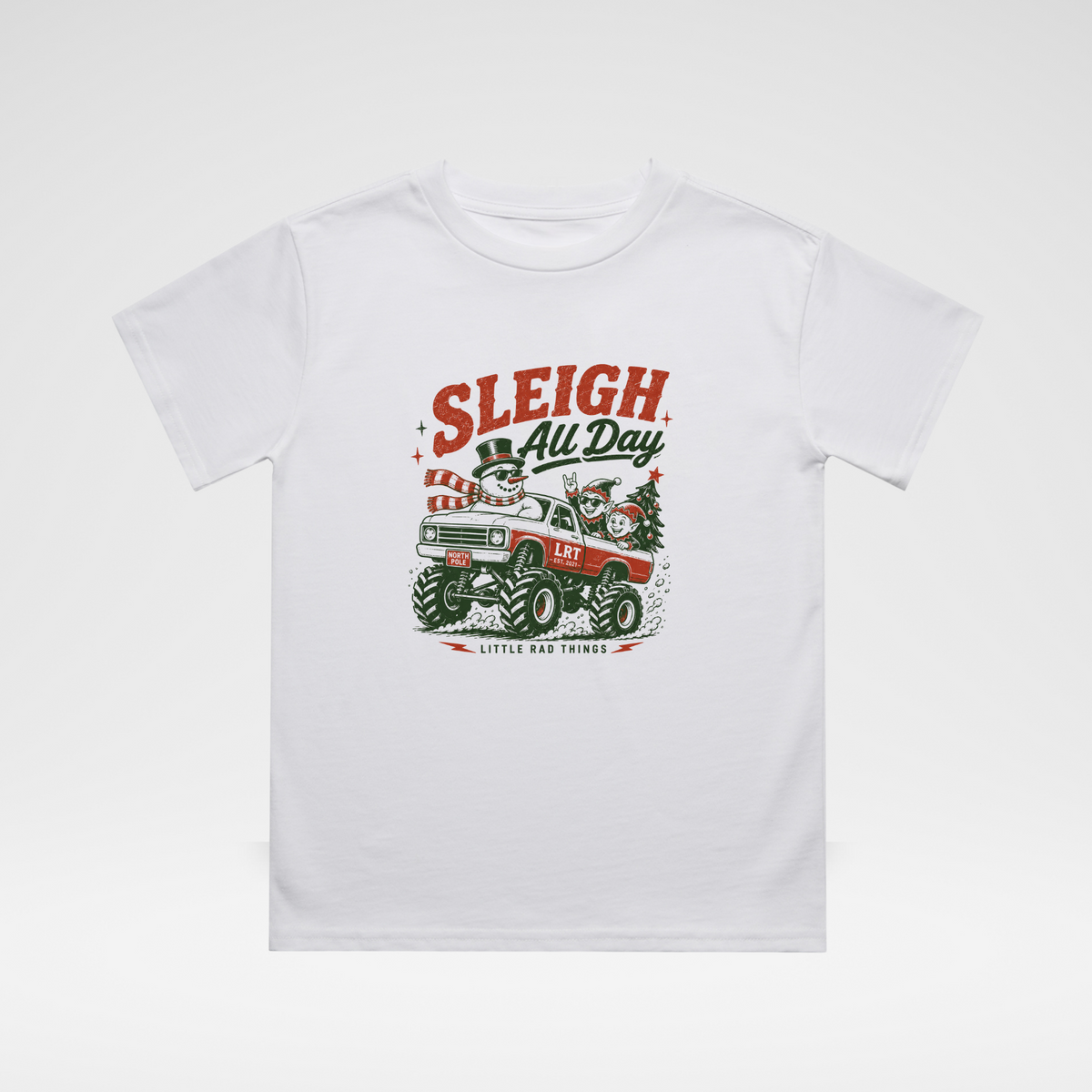 SLEIGH ALL DAY TODDLER CHRISTMAS MONSTER TRUCK TEE