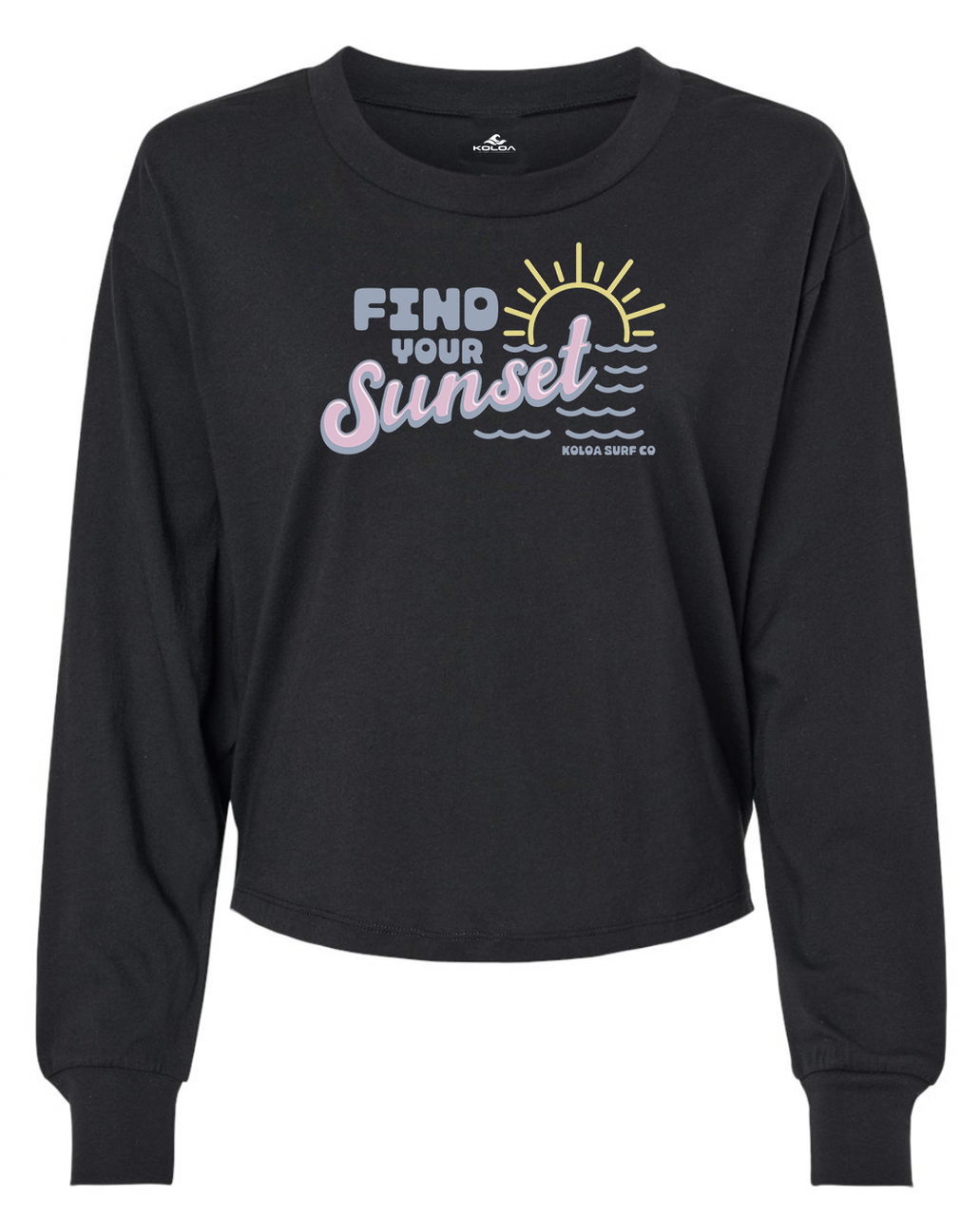 Koloa Vintage Sunset Long Sleeve Crop Tee