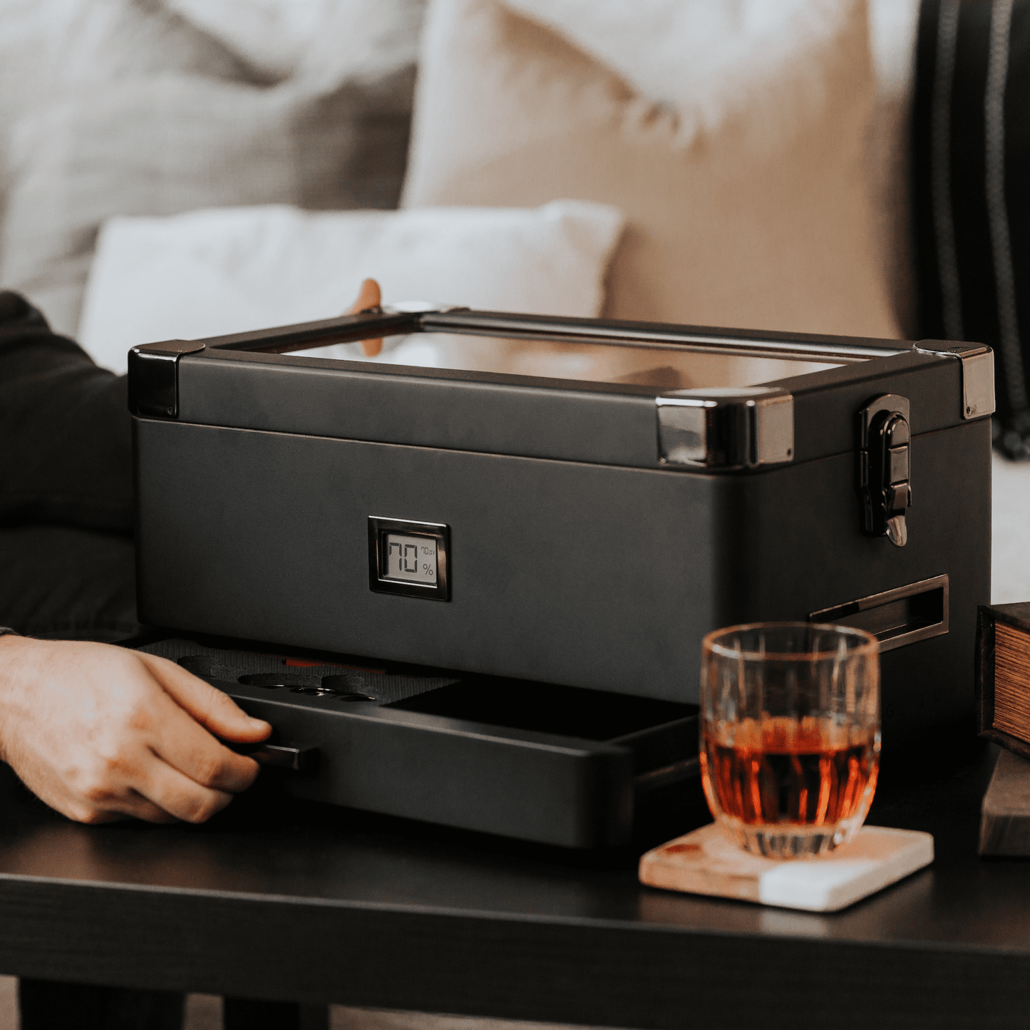 Black Edition Military Humidor + Smart Valet