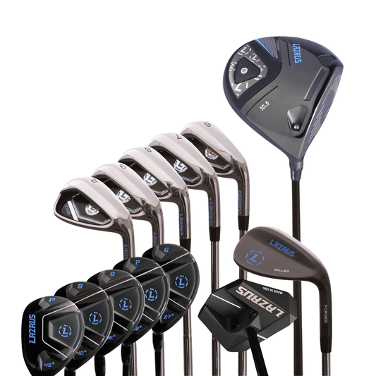 Lazrus Golf 8 pc Set - LAZ2 Driver, 6-PW Irons or 6-PW Hybrids, 52° Wedge, Putter