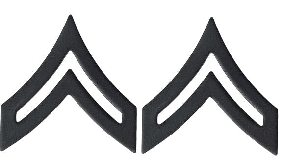 U.S. Army Black Metal Pin On Rank - Pair