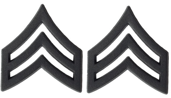 U.S. Army Black Metal Pin On Rank - Pair