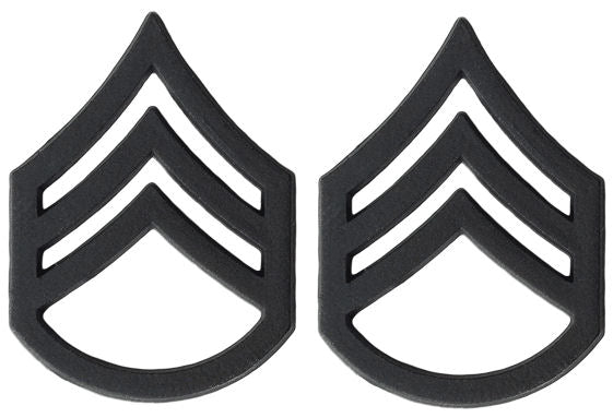 U.S. Army Black Metal Pin On Rank - Pair