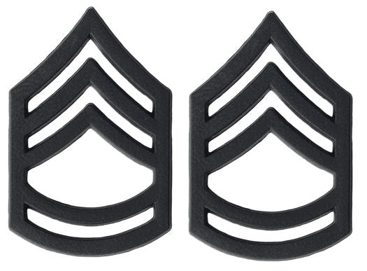 U.S. Army Black Metal Pin On Rank - Pair