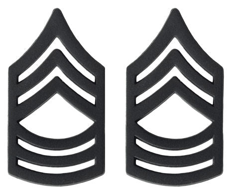 U.S. Army Black Metal Pin On Rank - Pair