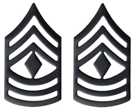 U.S. Army Black Metal Pin On Rank - Pair