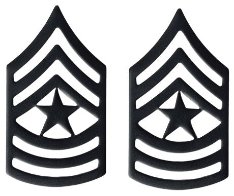U.S. Army Black Metal Pin On Rank - Pair