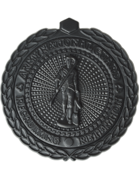 U.S. Army National Guard Recruiting and Retention Badge - Black Metal