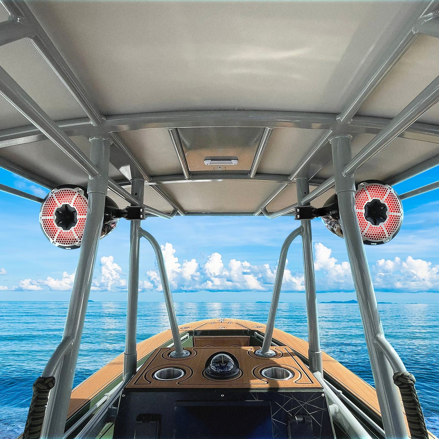 NXL 8" Marine and Powersports Towers LED RGB Lights 125 Watts Rms - Red