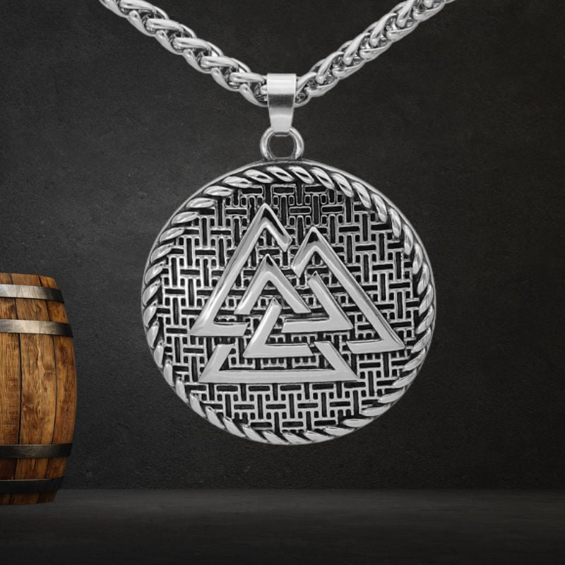 Valknut Symbol Stainless Steel Necklace