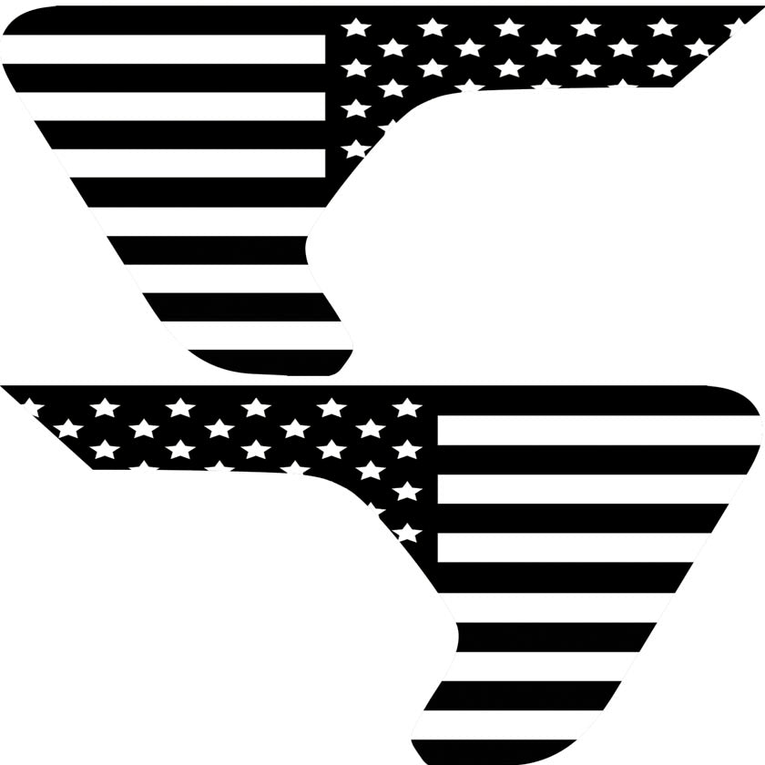 Black and White Flag 2pc Vinyl Fender Decal