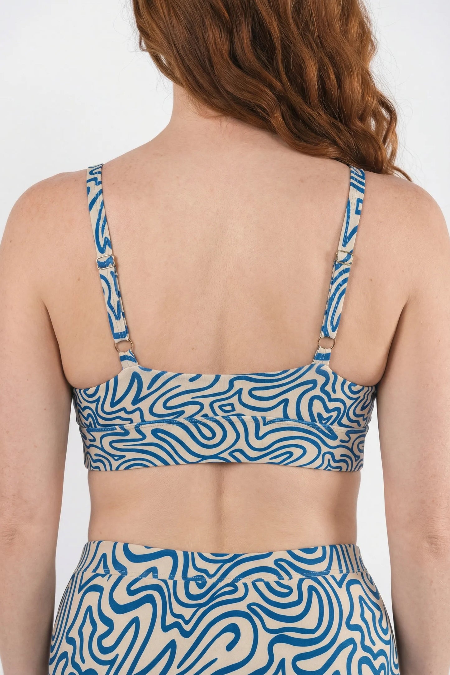 The Rio Grande | Abstract Navy Line Boob Hammock™ Plunge Bralette