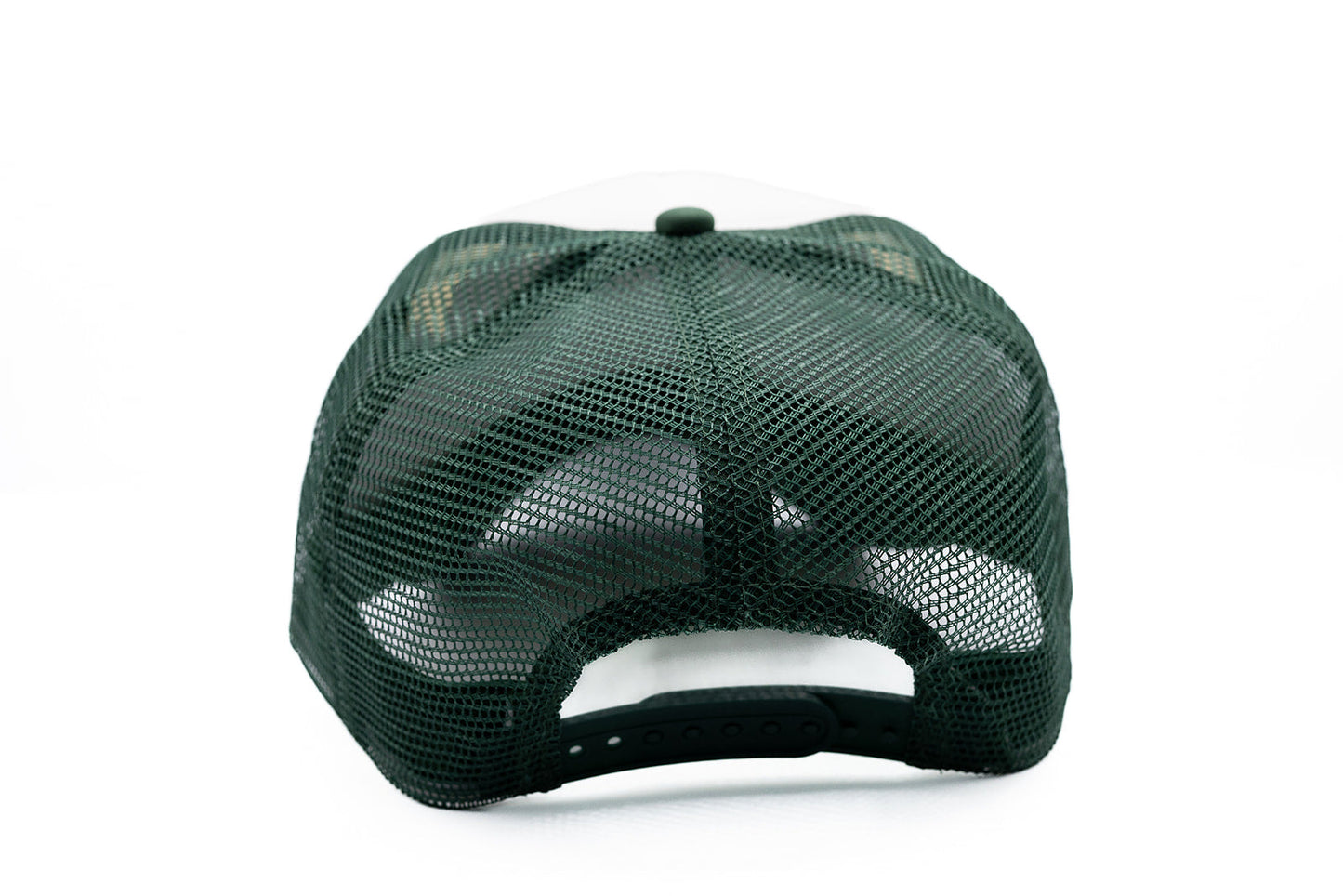 Dark Green & White Letter Trucker Hat