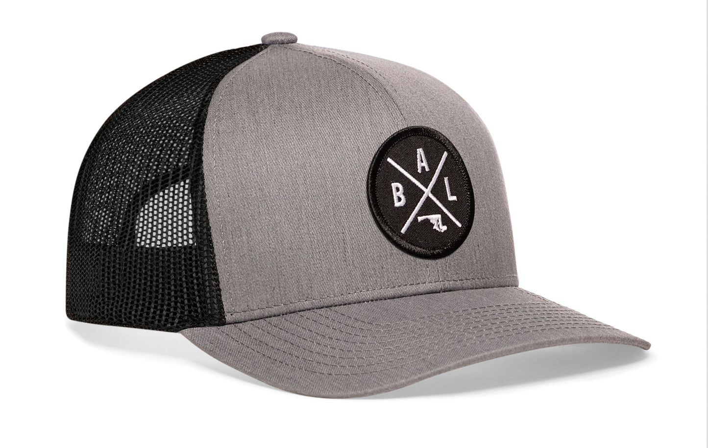 Baltimore Trucker Hat  |  Gray-Black BAL X Snapback