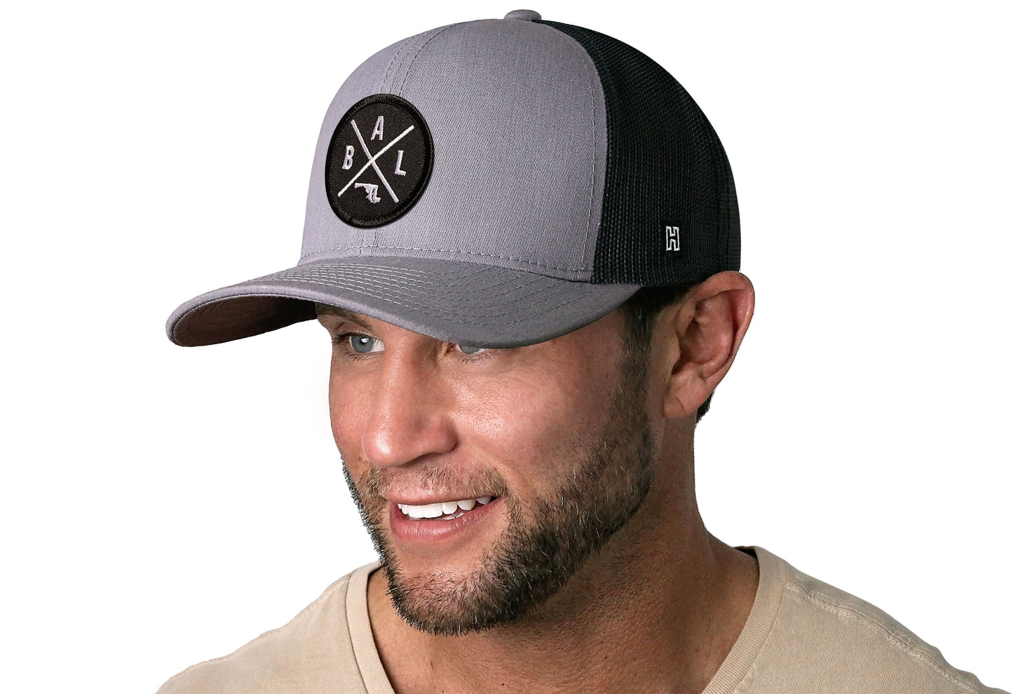 Baltimore Trucker Hat  |  Gray-Black BAL X Snapback