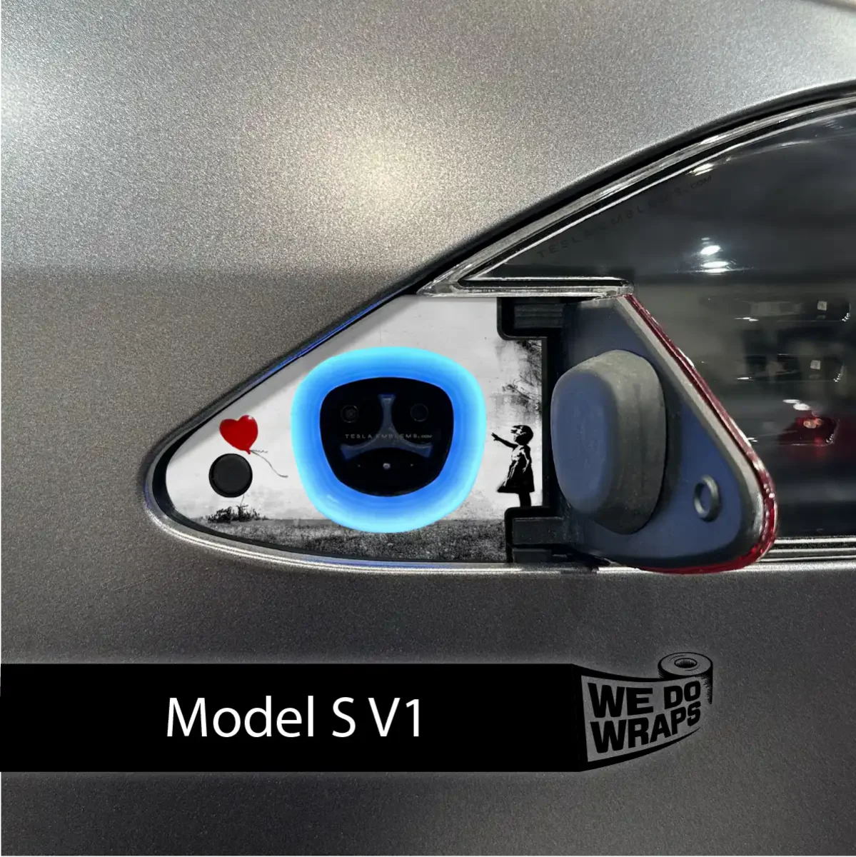 Girl with Balloon Tesla Charge Port Wrap | Model S