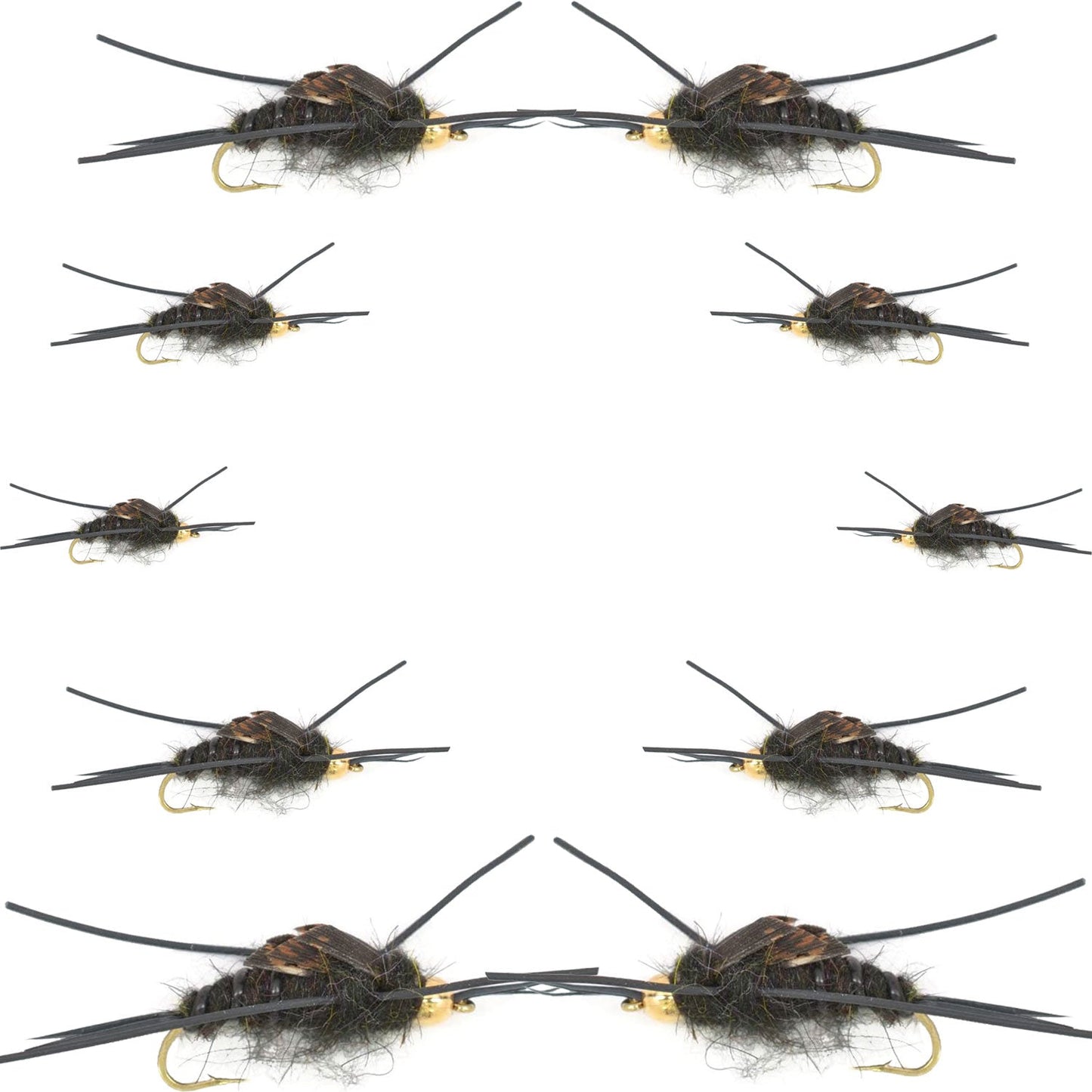 Basics Collection - Kaufmanns Black Stonefly Assortment - 10 Flies #4-12