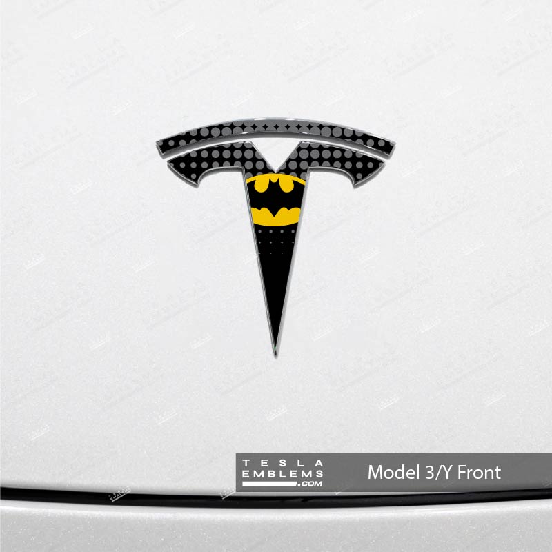 Batman Tesla Emblem Decals (Front + Back) | Model 3