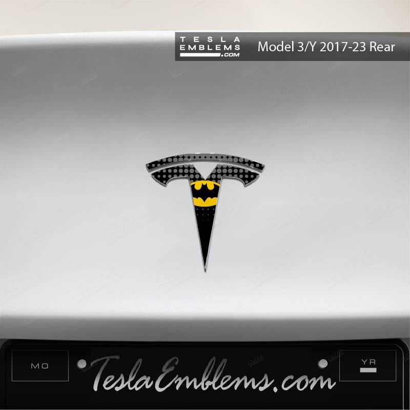 Batman Tesla Emblem Decals (Front + Back) | Model 3