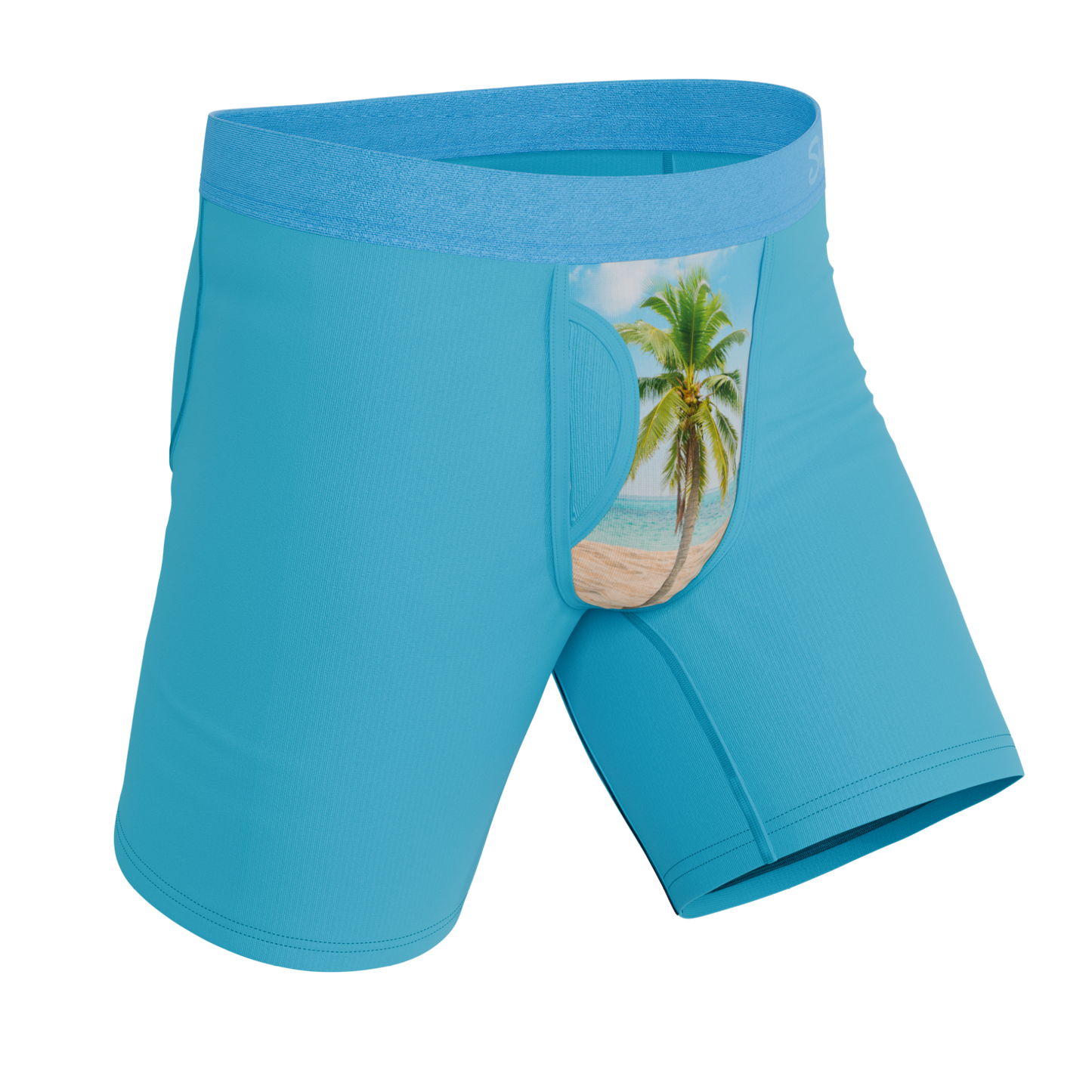 The Beach Please | Palm Tree Long Leg Ball Hammock® Pouch Underwear With Fly