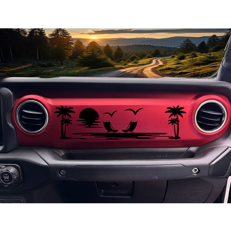 Beach Dashboard Decal