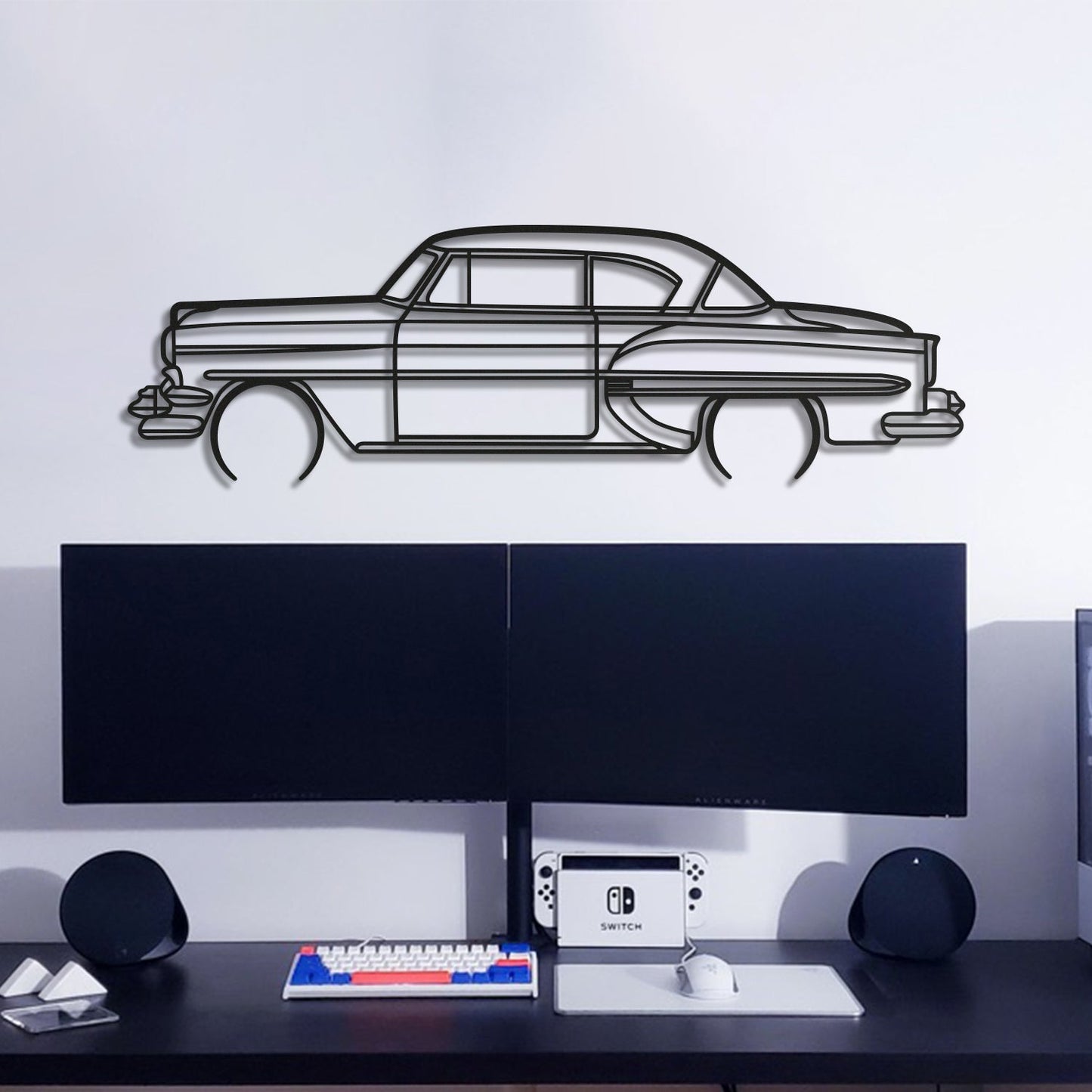 1954 Bel Air Detailed Metal Car Wall Art - MT0031