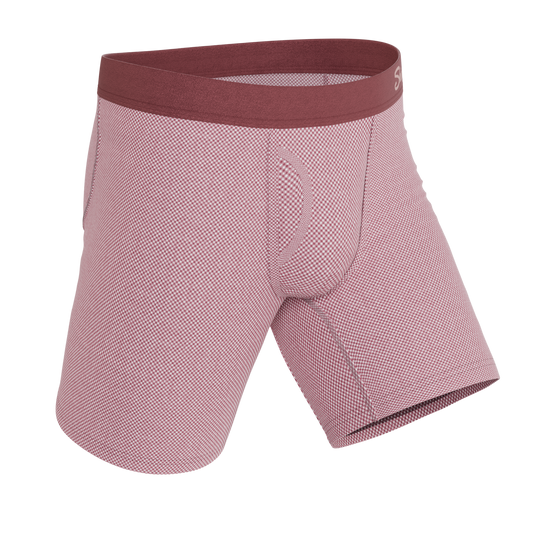 The Bell Pep | Red Chambray Long Leg Ball Hammock® Pouch Underwear With Fly