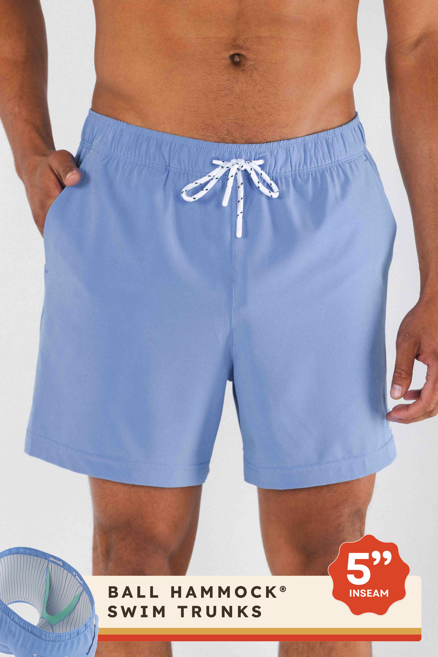 The Belly Flop | Blue and Green Ball Hammock® Pouch 5" Swim Trunks