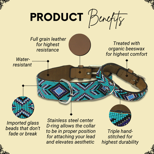 Saint Tropez Sambboho dog collar (with center D-ring)