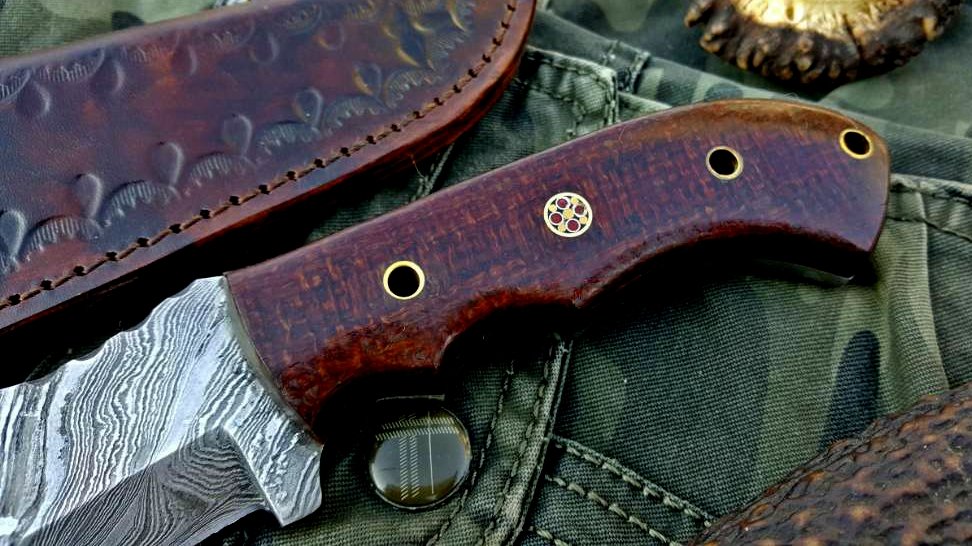 Custom Handcrafted Damascus Steel Tops Tracker Knife - Ideal for Survival, Camping & Tactical Use | KBS Knives