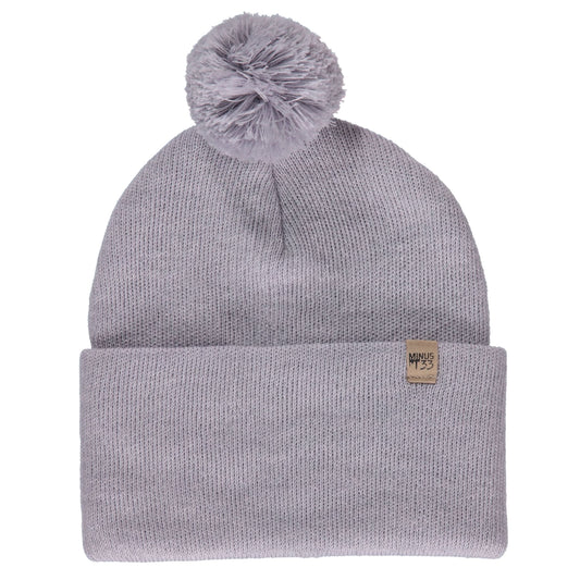 100% Merino Wool Knit Cuff Pom Beanie - Midweight