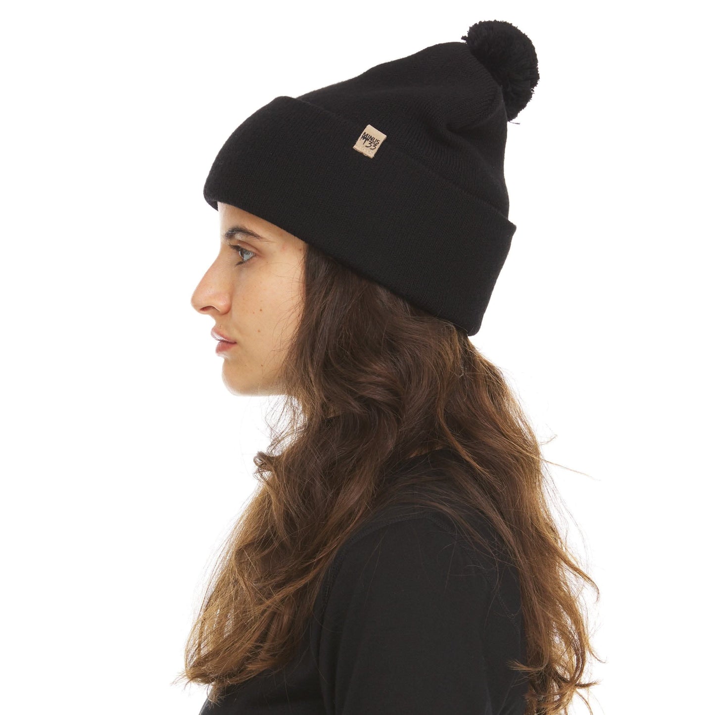 100% Merino Wool Knit Cuff Pom Beanie - Midweight