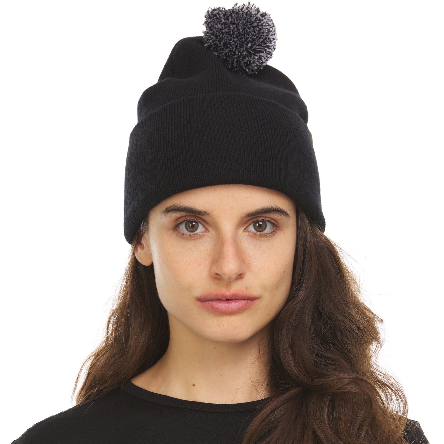 100% Merino Wool Knit Cuff Pom Beanie - Midweight