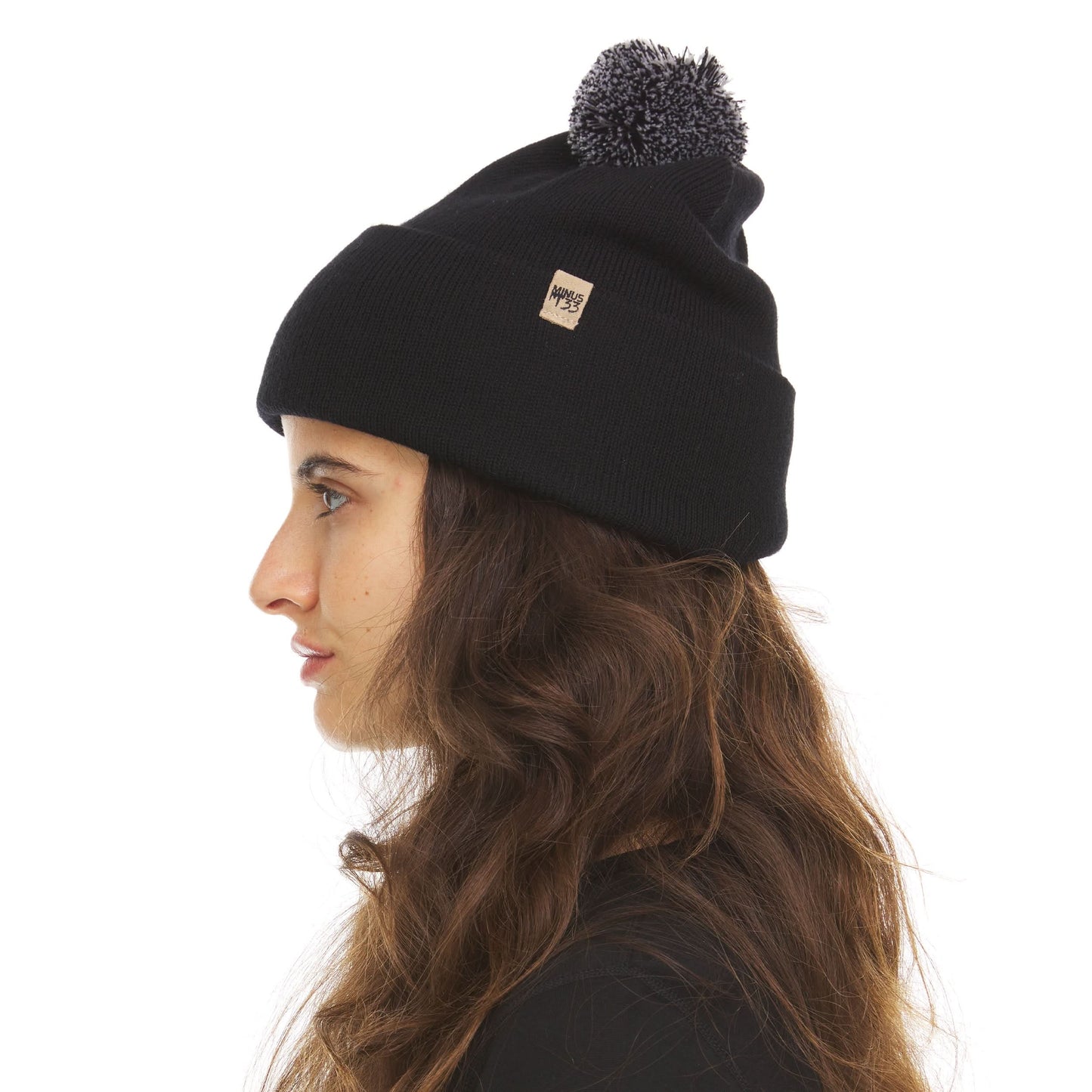 100% Merino Wool Knit Cuff Pom Beanie - Midweight