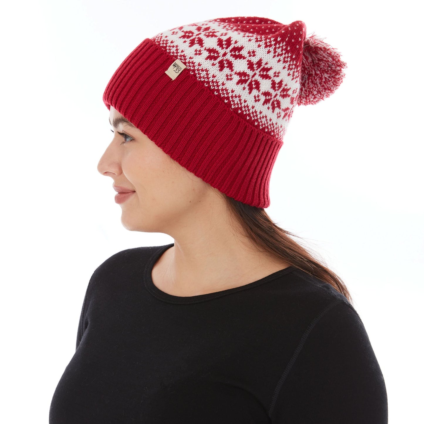 100% Merino Wool Knit Cuff Pom Beanie - Midweight