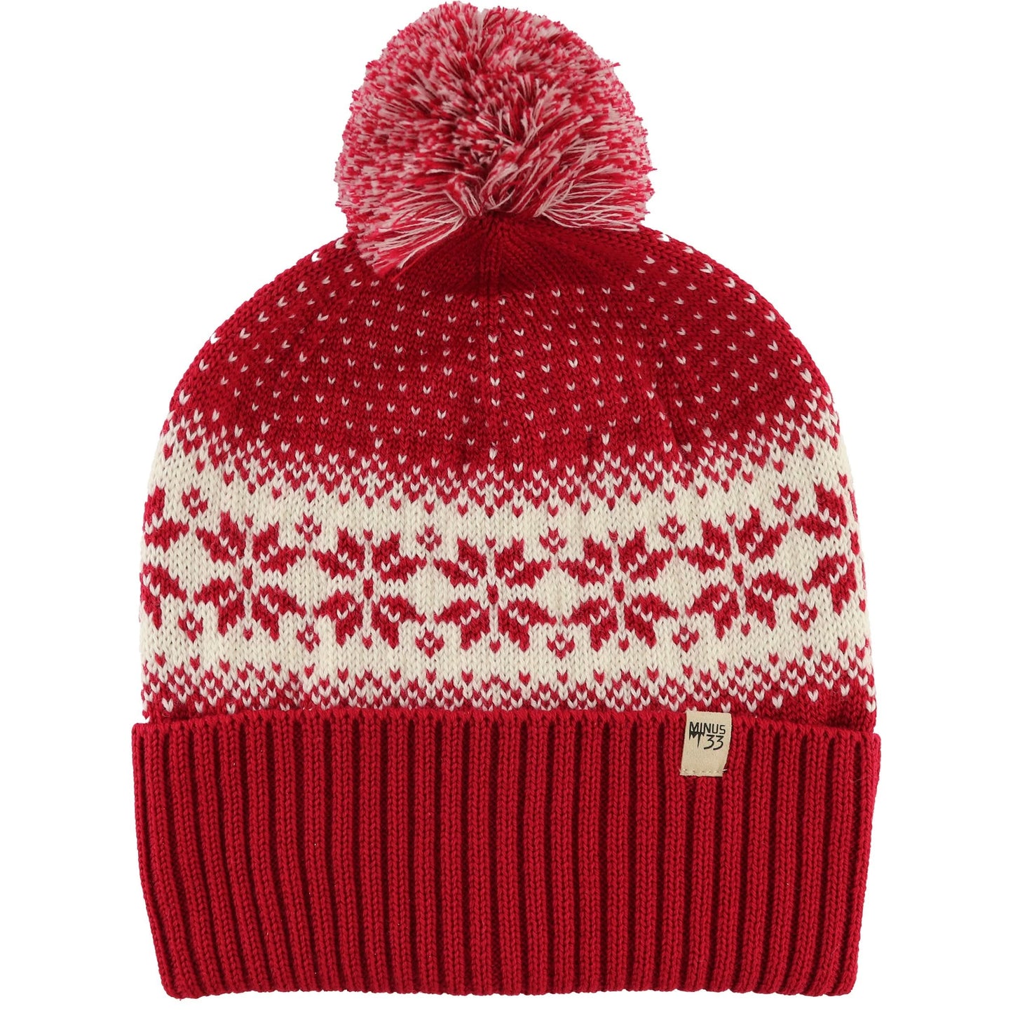 100% Merino Wool Knit Cuff Pom Beanie - Midweight