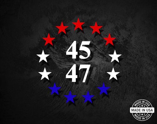 Betsy Ross 45 47 - President Trump - Red / White / Blue Decal