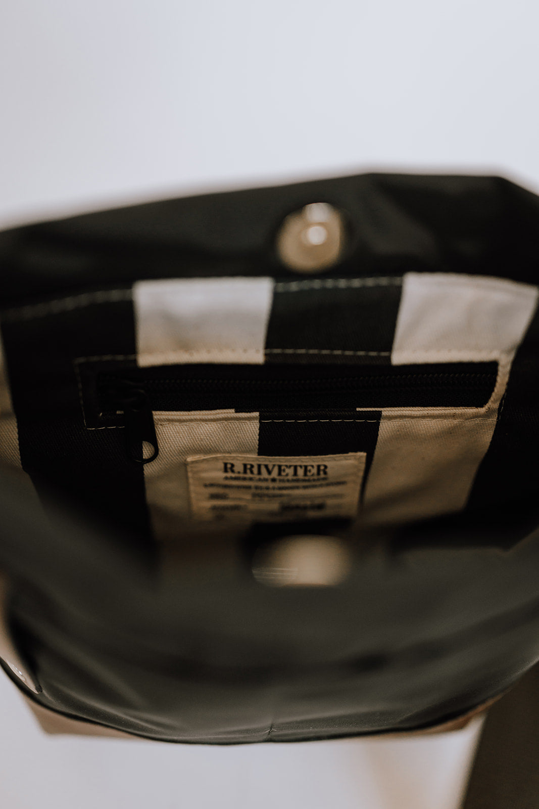 Betsy Bucket Bag | Navy Nylon + Brown Leather