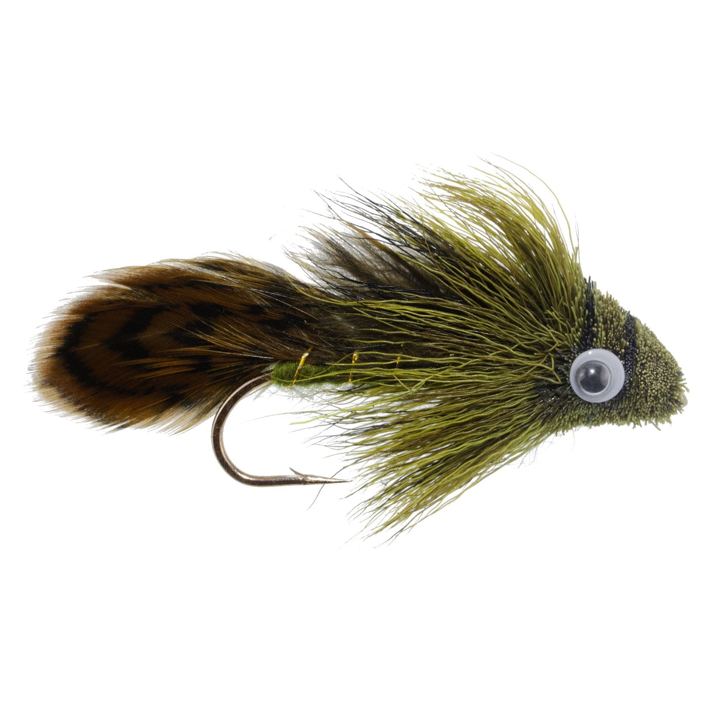 Big Eye Olive Sculpin Streamer Flies - 1 Dozen  - Hook Size 2